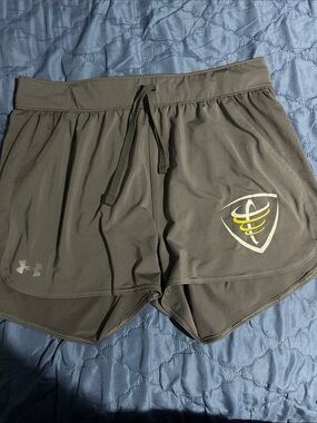 Under Armour Olive Athletic Training Shorts with Logo